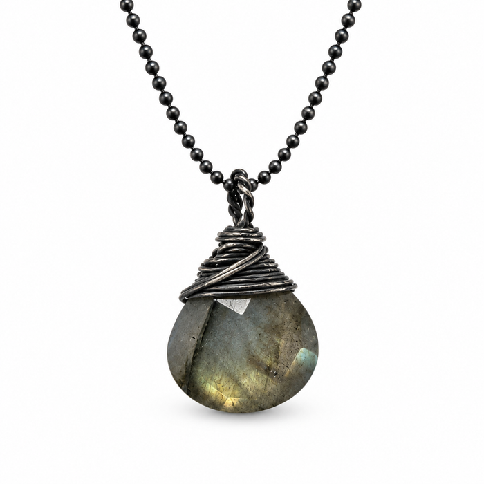 Black Stripe Labradorite Necklace