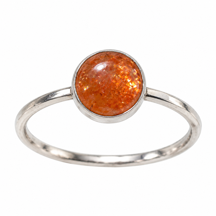 Sunstone Sterling Silver Ring – Size 6.5