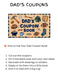 Close-up of editable dad coupons for Father's Day or birthdays