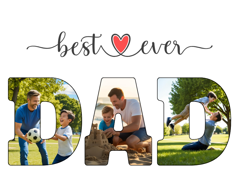 Best Ever Dad Photo Canva Template – Editable Father’s Day Gift