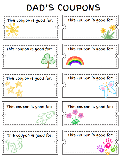Fun and meaningful printable coupon book for dads