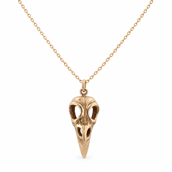 Bronze Bird Skull Necklace