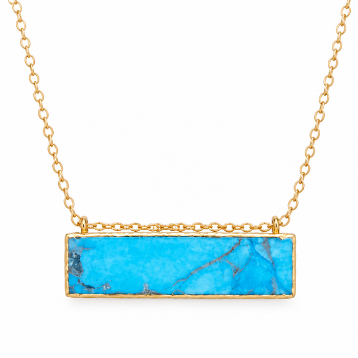Turquoise Bar Gold Filled Necklace