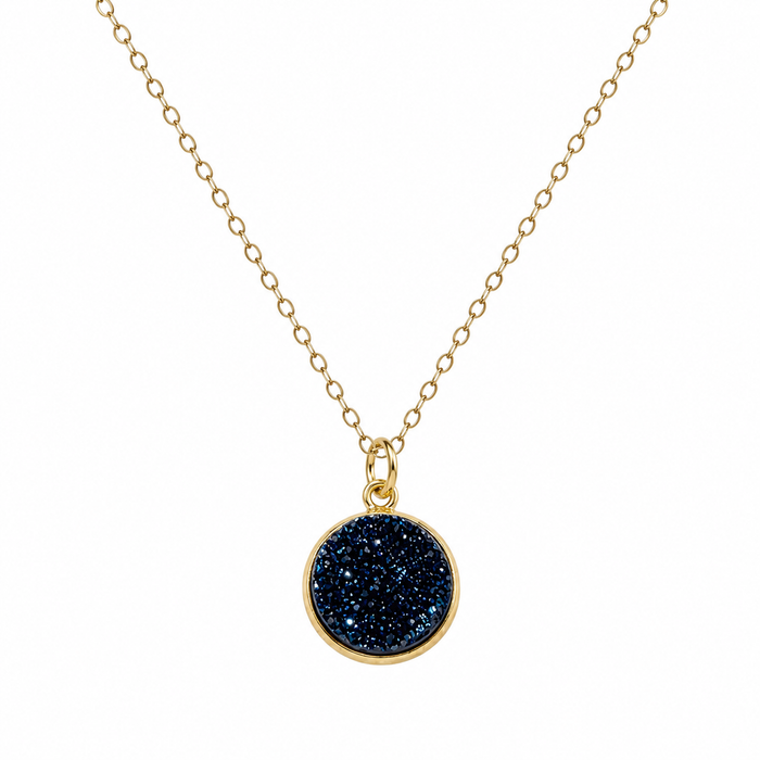 Blue Druzy Necklace | Gold Filled