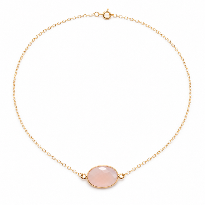 Pink Chalcedony Gold Filled Necklace