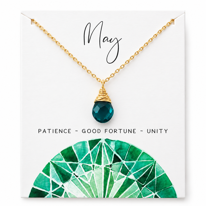 May Birthstone Necklace - 14k Gold Fill