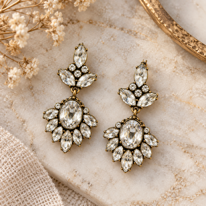 Lexi Bridal Crystal Drop Earrings