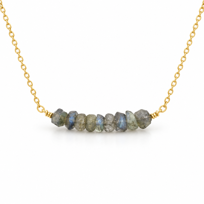 Labradorite Bar Necklace – One-of-a-Kind 14k Gold Filled Jewelry