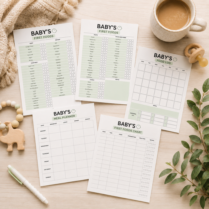 Baby's First Foods Tracker Bundle | Printable Baby Food Log | BLW