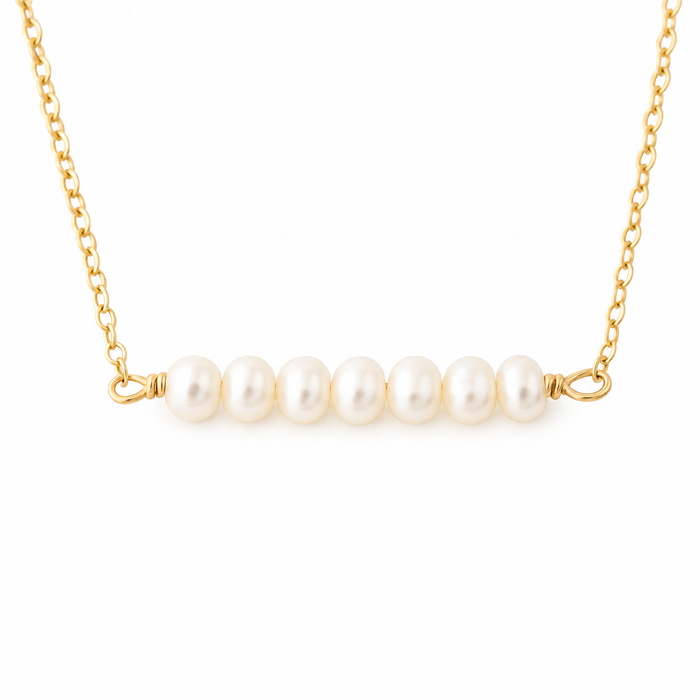 Freshwater Pearl Bar Necklace, 14k Gold Filled