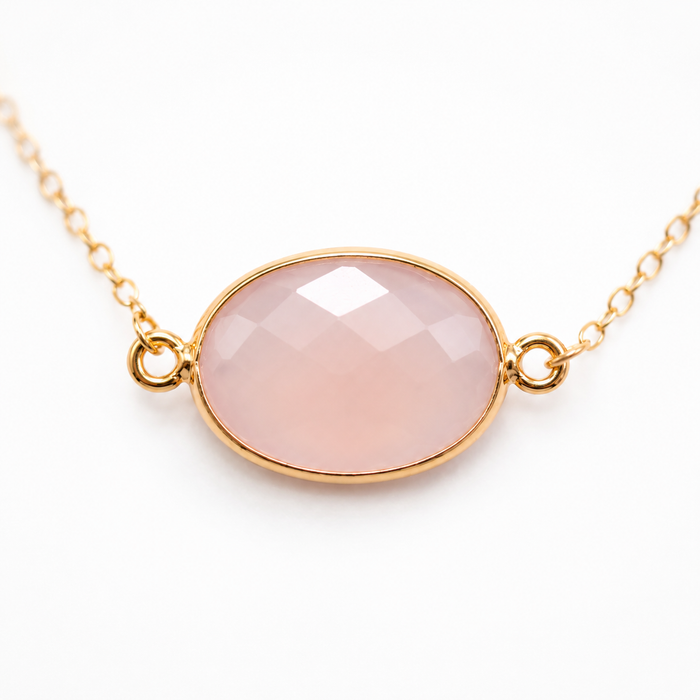 Pink Chalcedony Gold Filled Necklace