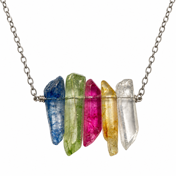 Rainbow Quartz Necklace – Sterling Silver