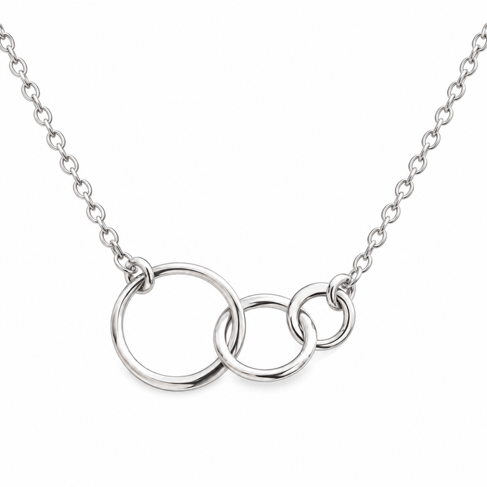Sterling Silver Three Circle Necklace