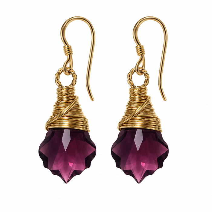 Amethyst Swarovski Baroque Crystal Earrings
