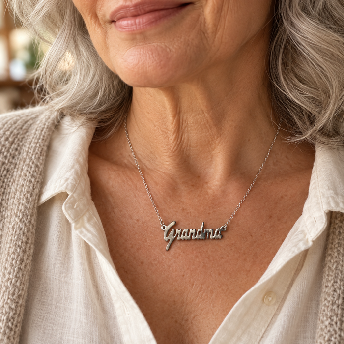 Sterling Silver Grandma Necklace