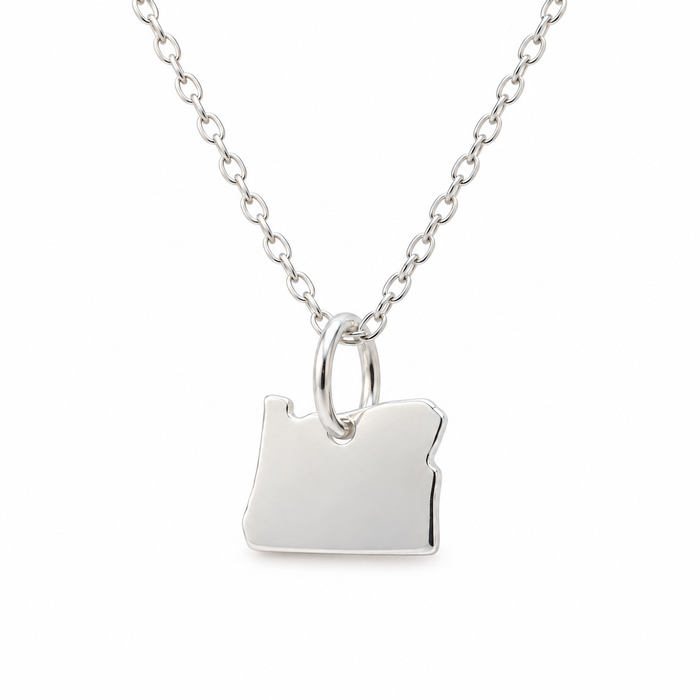 Oregon State Necklace – Sterling Silver
