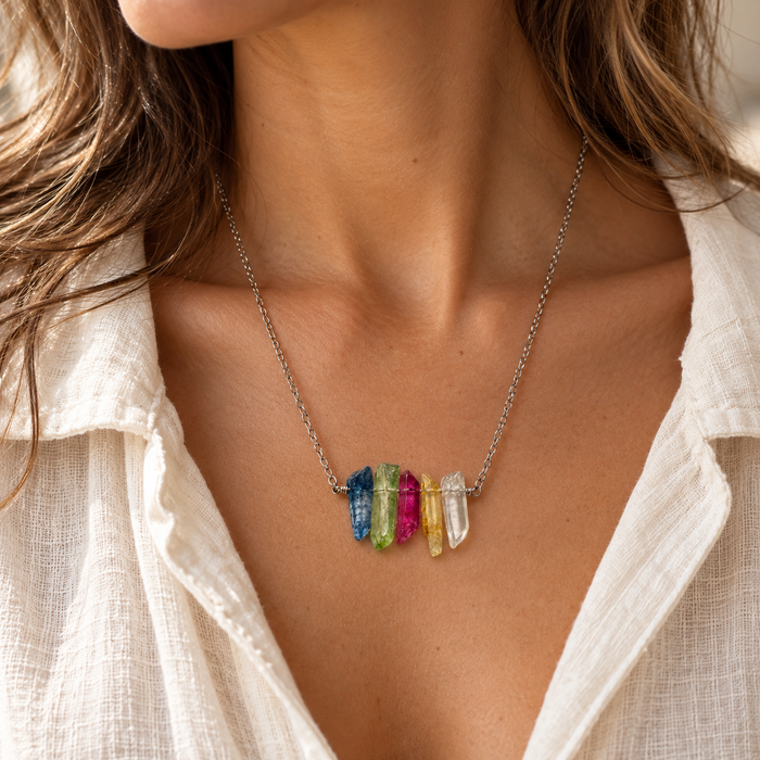 Rainbow Quartz Necklace – Sterling Silver