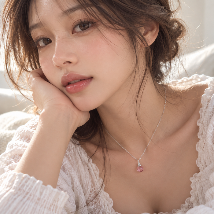 October Birthstone Necklace - Sterling Silver