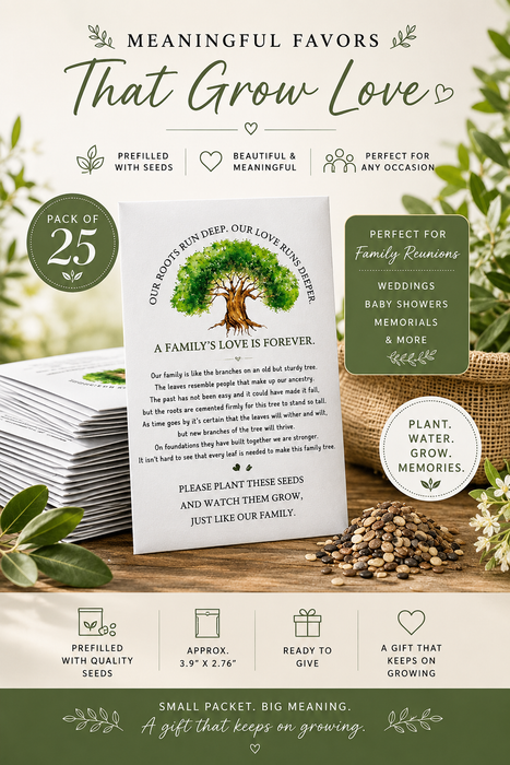 Family Reunion Seed Packet Favors – Set of 25