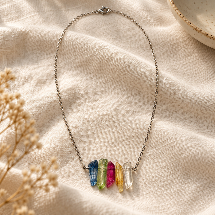 Rainbow Quartz Necklace – Sterling Silver