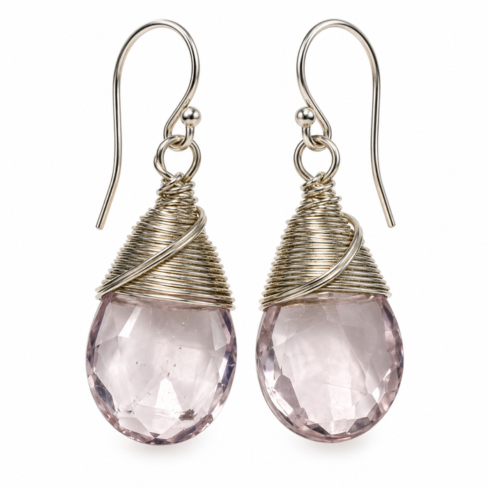 Pale Pink Amethyst Earrings