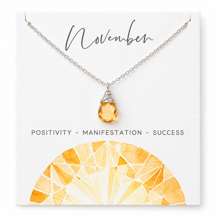 November Birthstone Necklace - Sterling Silver