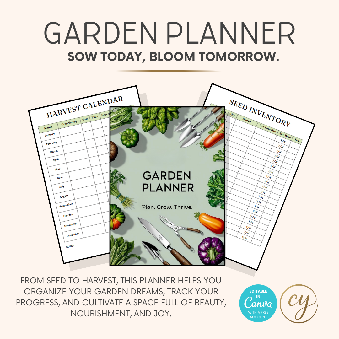 garden seed planner Ultimate Garden Planner – 40+ Page Canva Template — CYDesignStudio