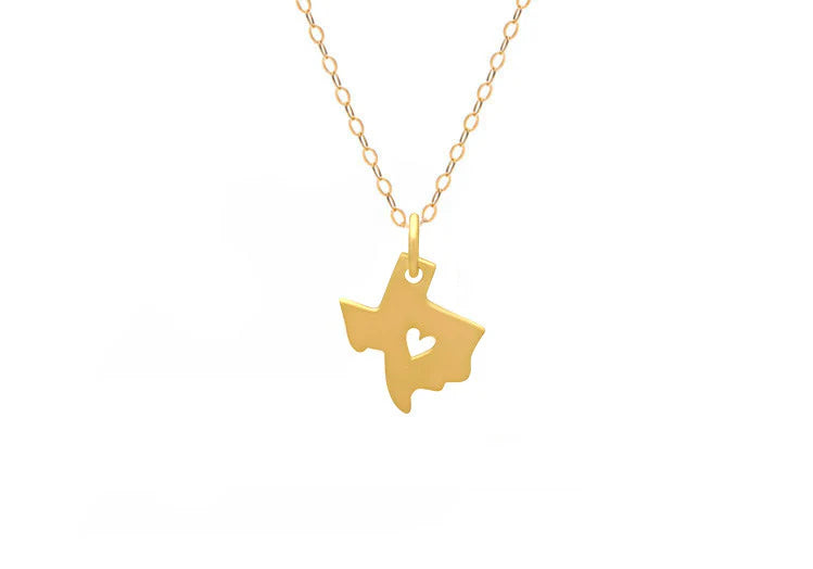 Texas State 14k Gold Filled Necklace