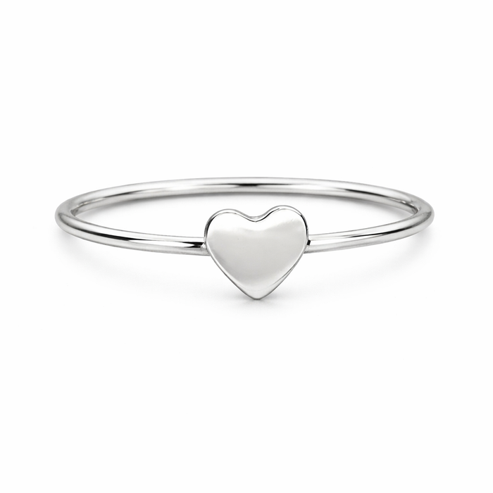 Tiny Sterling Silver Heart Ring – Size 7