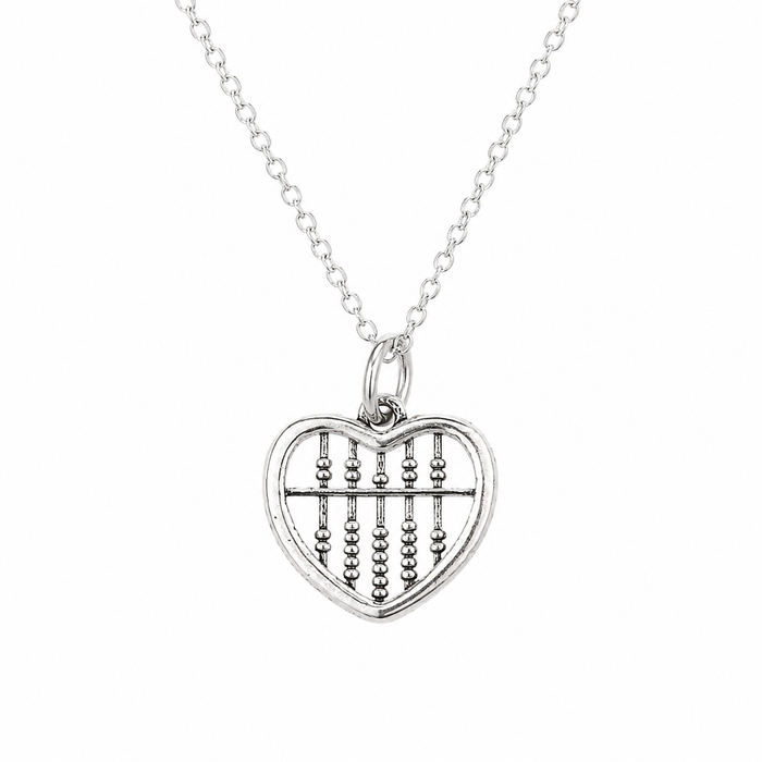 Sterling Silver Abacus Heart Necklace