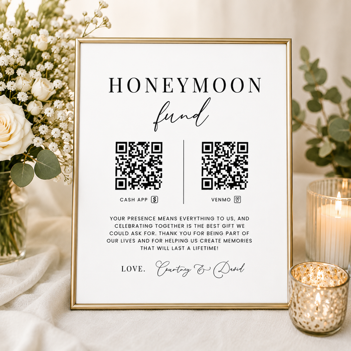 Honeymoon Fund Sign Template