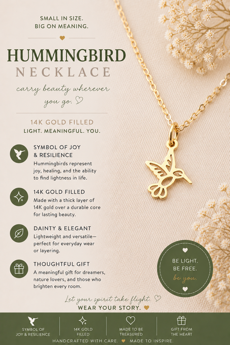 Hummingbird 14k Gold Filled Necklace