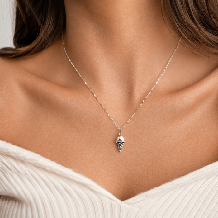 Sterling Silver Ice Cream Necklace