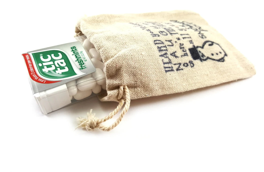 Snowman Poop Stocking Stuffer – Hand Stamped Muslin Bag with White Christmas Candy