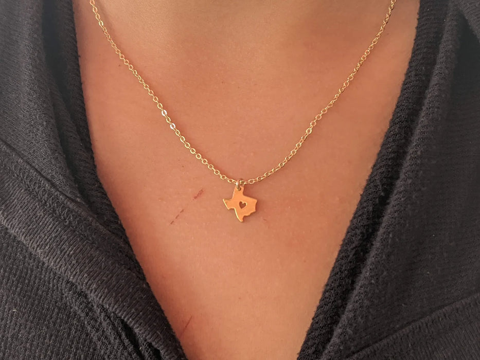 Texas State 14k Gold Filled Necklace