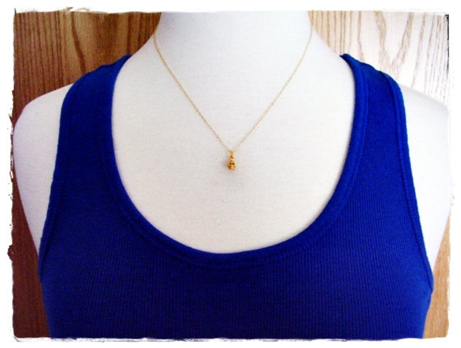 Tiny Gold Skull Necklace – 14k Gold Filled on 16" Chain