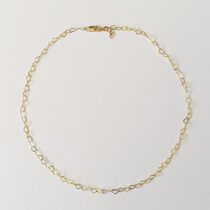 Dainty Gold Filled Heart Chain Necklace – Minimalist Everyday Jewelry, Custom Length