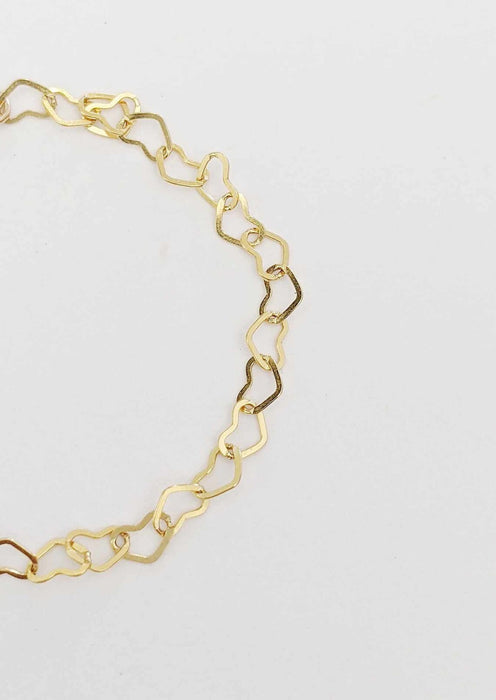 Dainty Gold Filled Heart Chain Bracelet – Minimalist, Made to Order, Custom Length