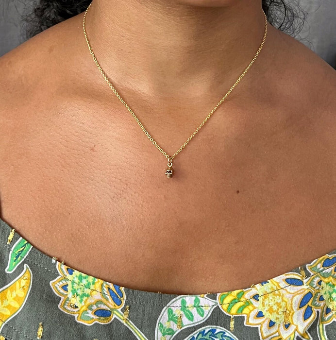 Tiny Gold Skull Necklace – 14k Gold Filled on 16" Chain