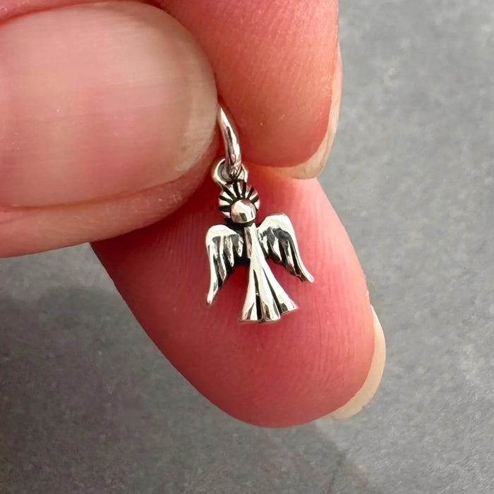 Sterling Silver Guardian Angel Charm Necklace for Girls – Dainty Angel Pendant on 16” Chain