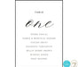 Editable wedding table signs featuring soft floral accents