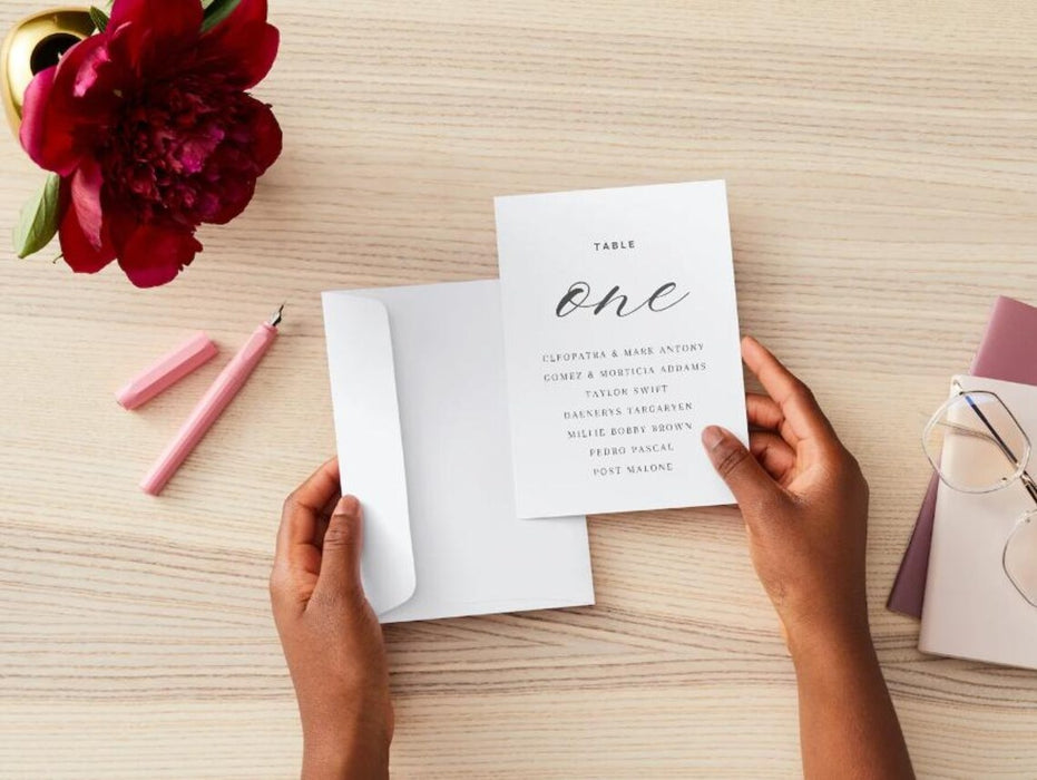 Elegant seating chart table numbers for weddings - printable set