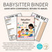 Editable babysitter guide Canva template with emergency contacts and schedules