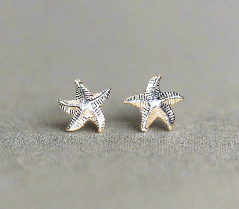 Sterling Silver Starfish Stud Earrings – 1/2 Inch