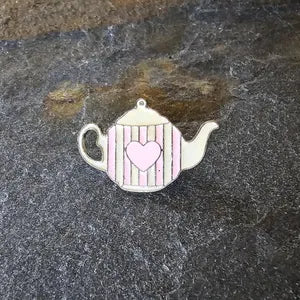 Pink Heart Teapot Enamel Pin