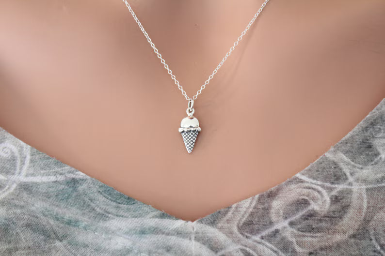 Sterling Silver Ice Cream Necklace