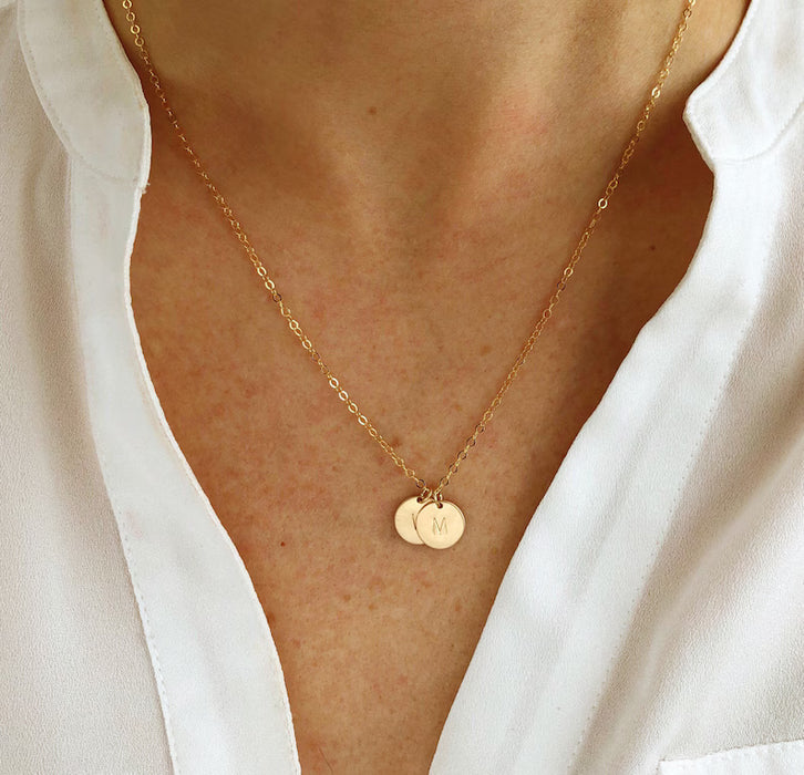 Tiny Gold Initial Necklace - Personalized 14k Gold Filled Jewelry