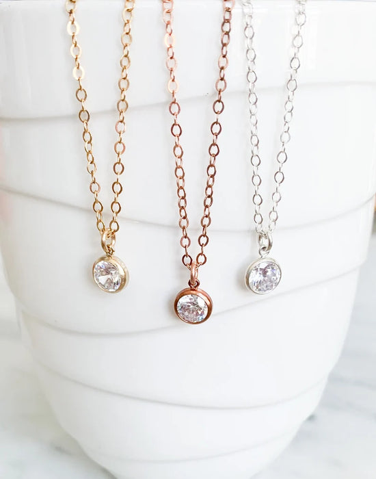 14K Rose Gold CZ Necklace – One of a Kind