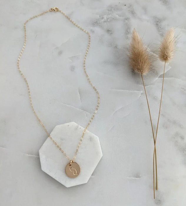 Hand Stamped State Necklace