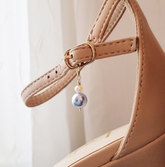 Something Blue Bridal Charm – Freshwater Pearl & Swarovski Clip-On